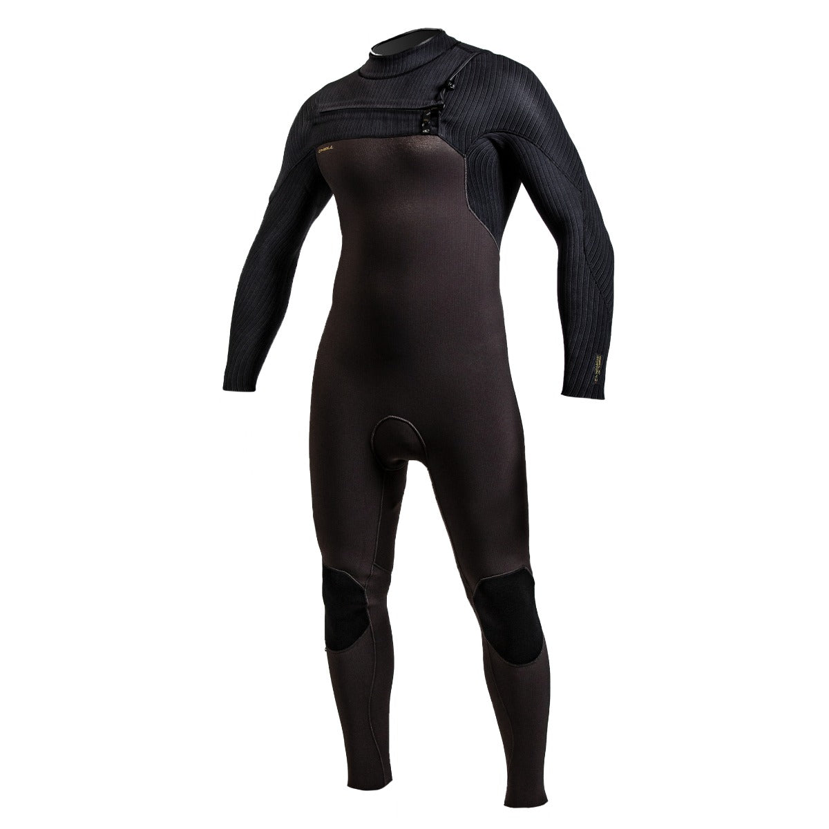 O'Neill Hyperfreak 5/4+ Chest Zip Wetsuit (Raven/Black) - front