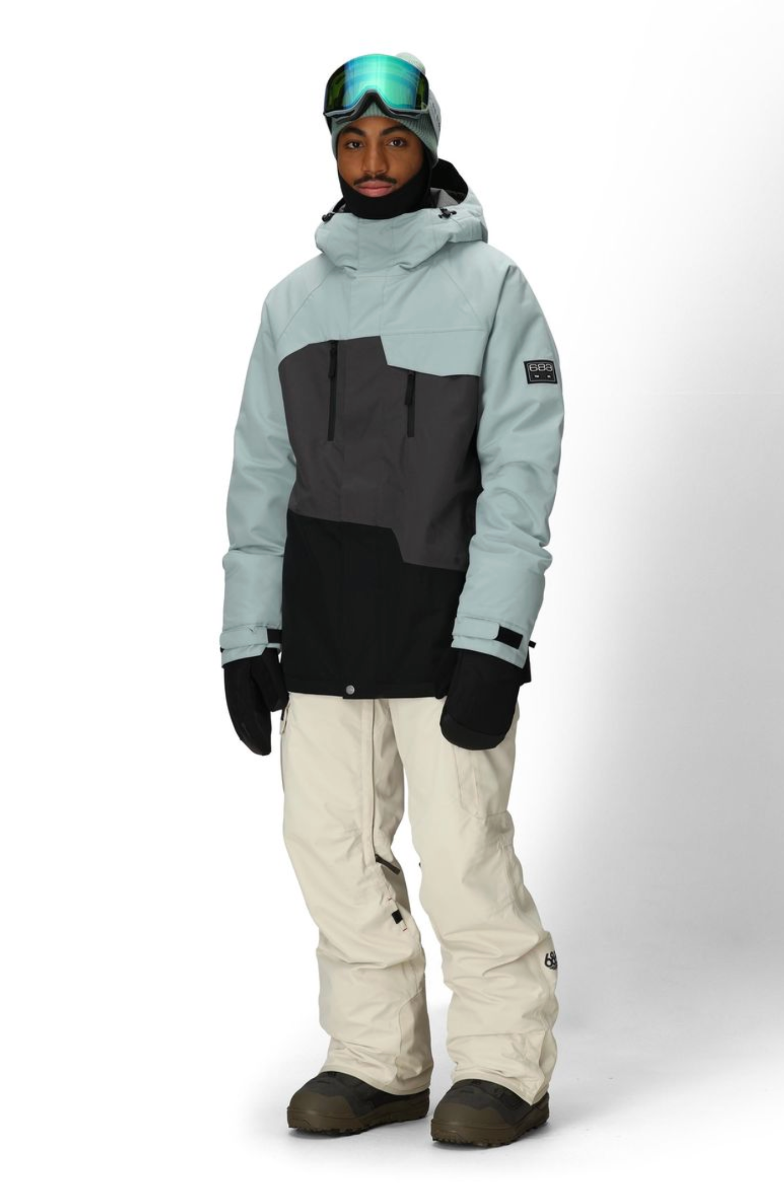 686 Geo Insulated Snowboard/Ski Jacket (Dusty Marine Colorblock) - Wetndry Boardsports - outfit