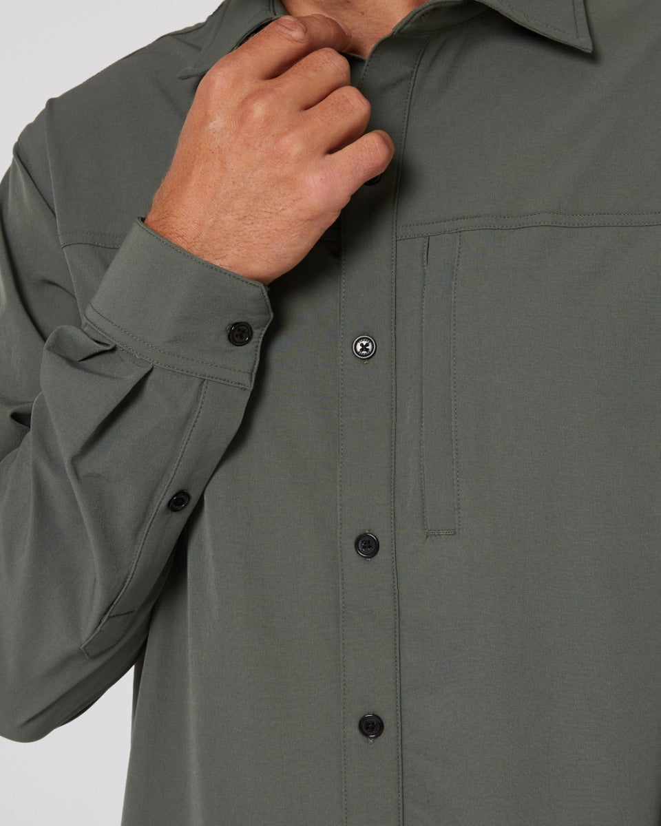 Follow Sun Shirt L/S (Olive) - Wet N Dry Boardsports 4