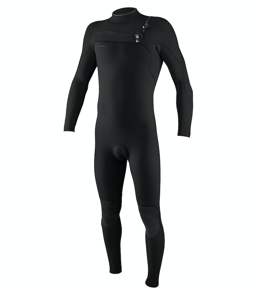 O'Neill Hyperfreak 4/3+mm Chest Zip Wetsuit (Black/Black) - Wetndry Boardsports