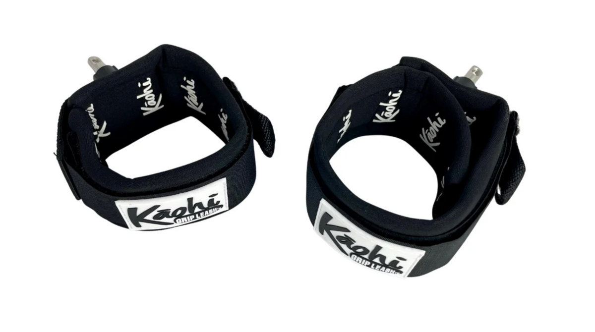 Kāohi Grip Double Coil Ankle Leash 6' (Blue) - Wet N Dry Boardsports