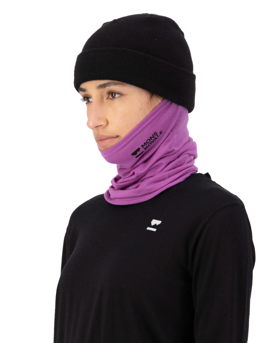 Mons Royale Daily Dose Merino Neckwarmer (Purple) - Wet N Dry Boardsports 3