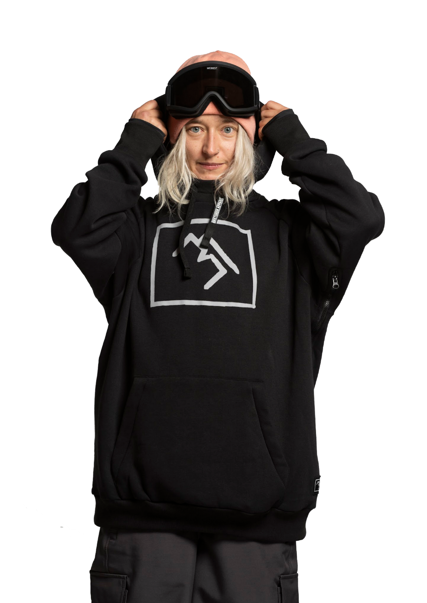 Brethren M.G Snowboard Hoodie (Darkside Black) - Wetndry Boardsports - Model