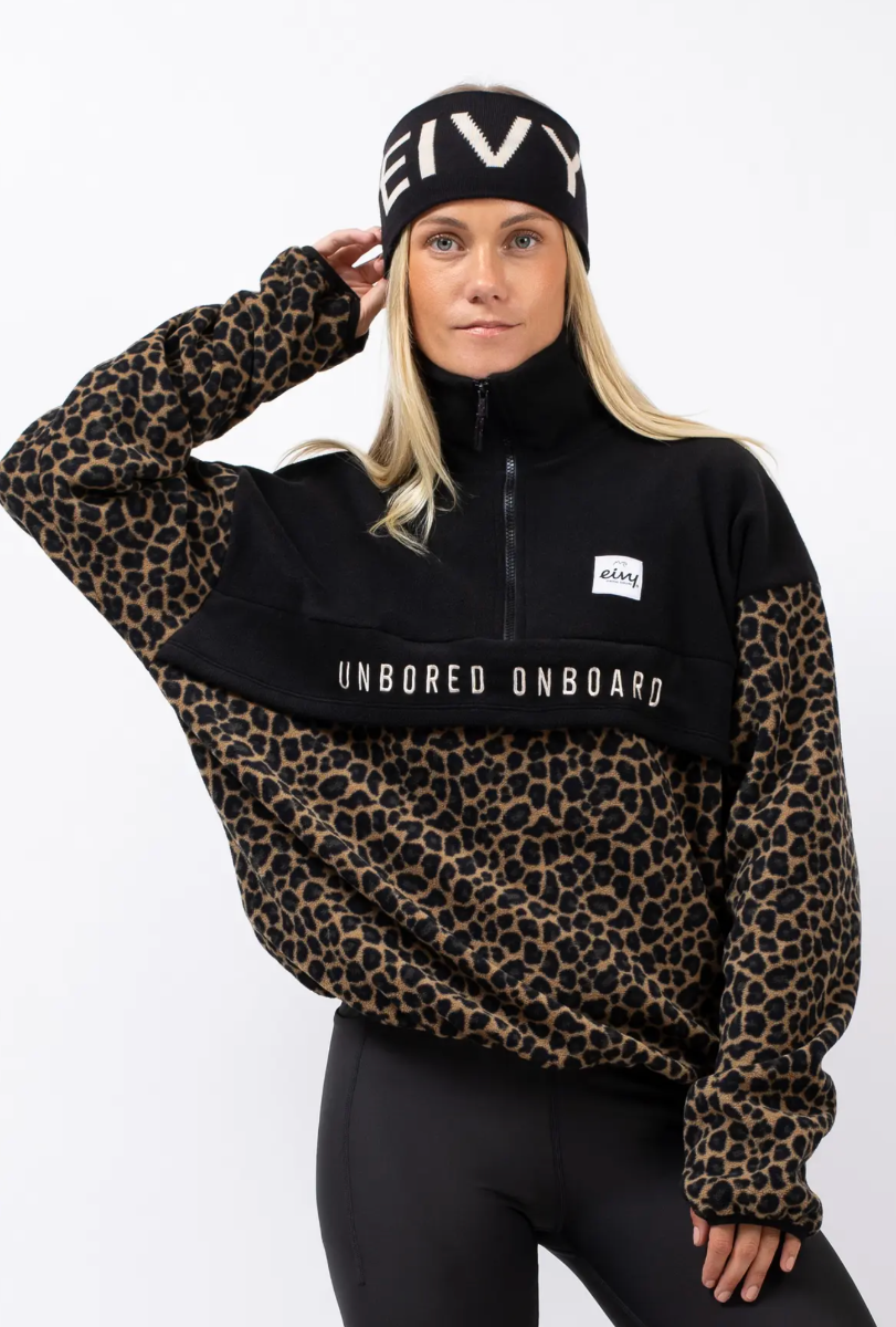 Eivy Ball Fleece (Black/Leopard) - Wetndry Boardsports