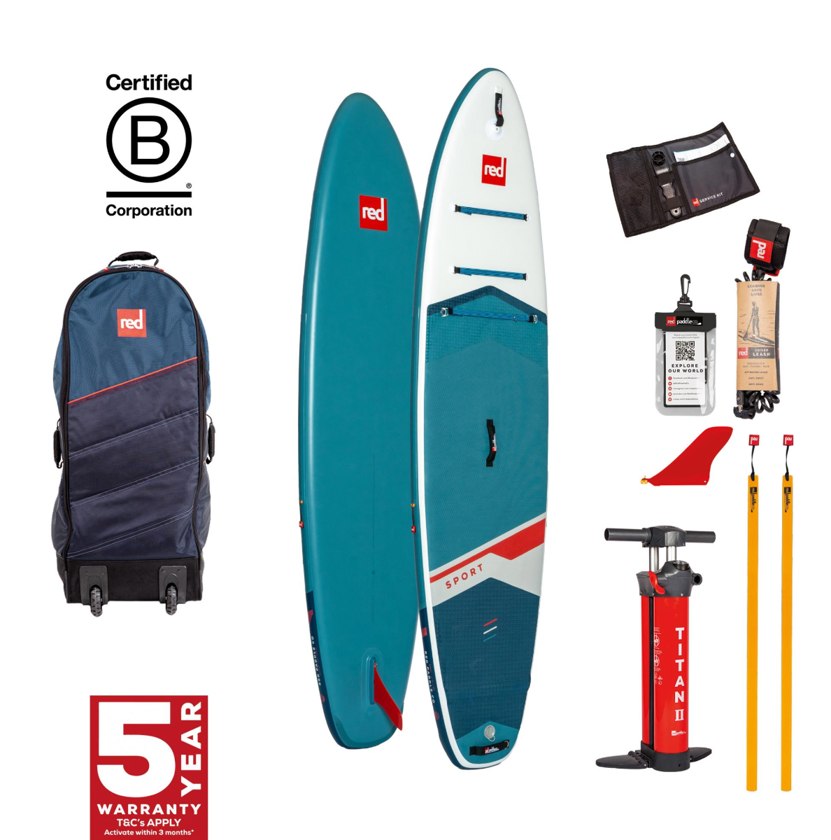Red Paddle Co 11'3" Sport Inflatable SUP Package (Future Series) - Wetndry Boardsports