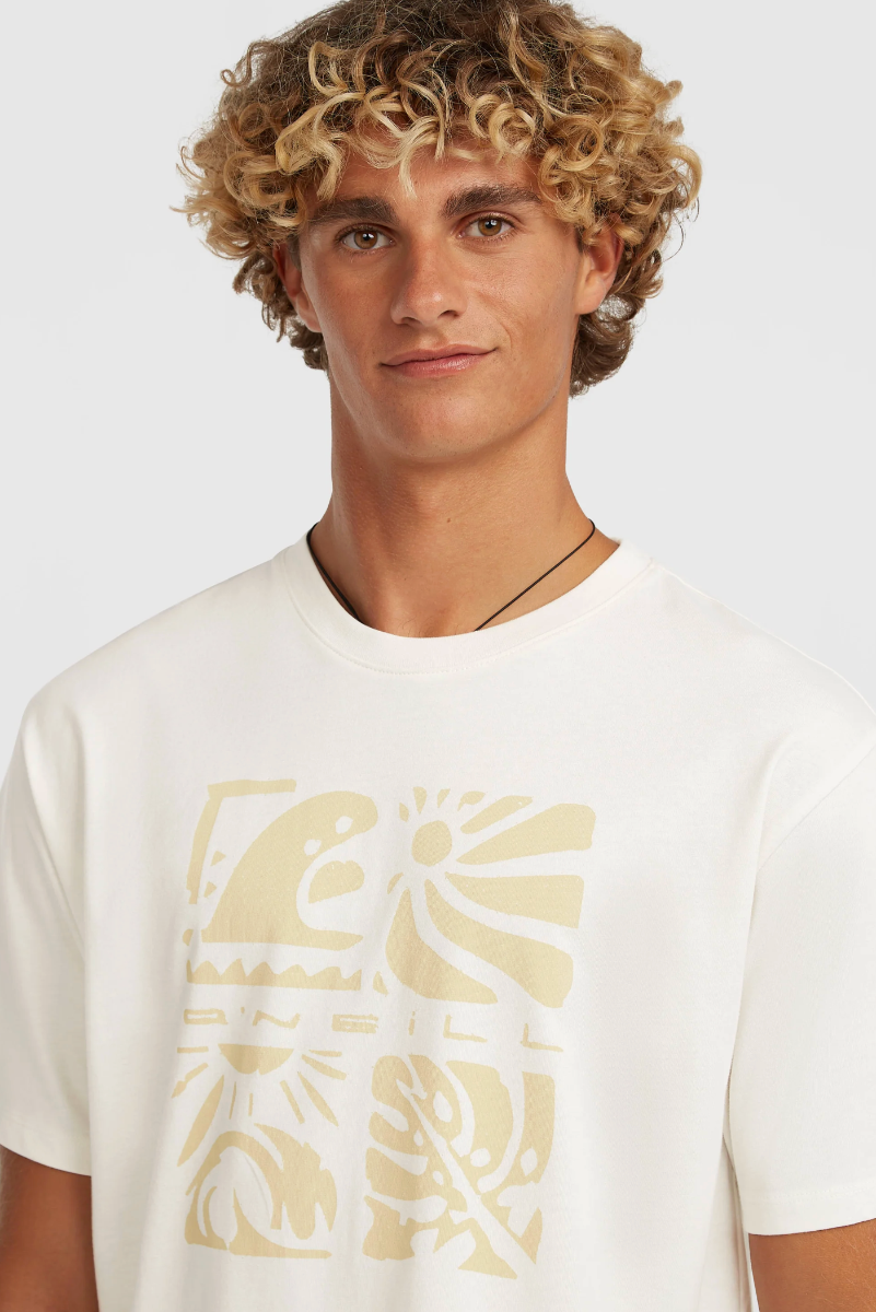 O'Neill Melange Front Print T-Shirt (Snow White) - Wetndry Boardsports - Model