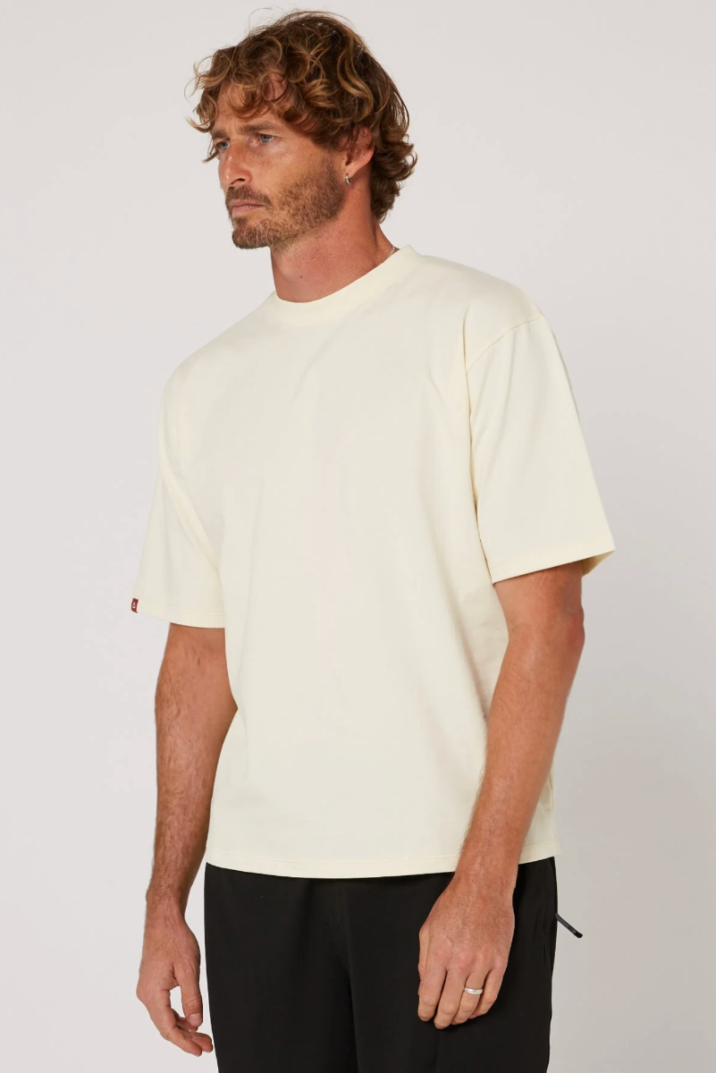Follow Modern Tee (Cream) - Wetndry Boardsports - Model 3