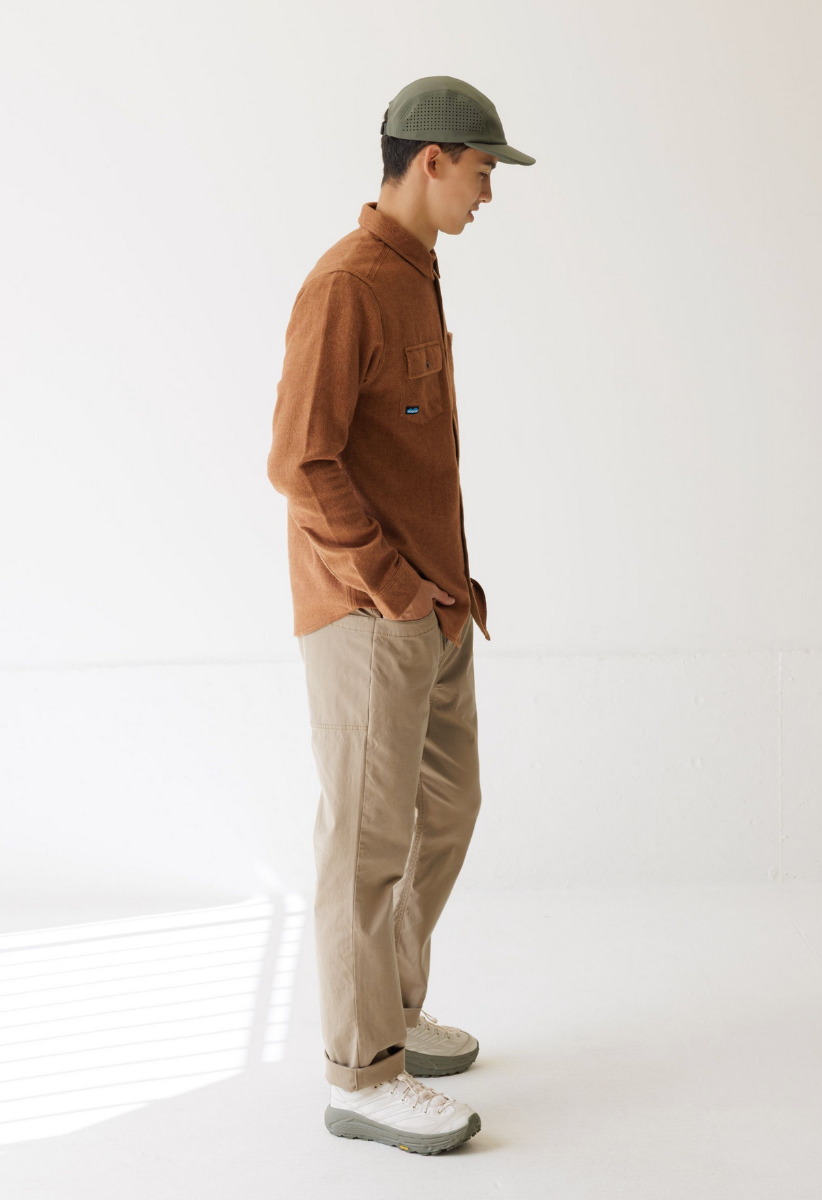 Kavu Langley Shirt (Burnt Umber) - Wetndry Boardsports - Model 2