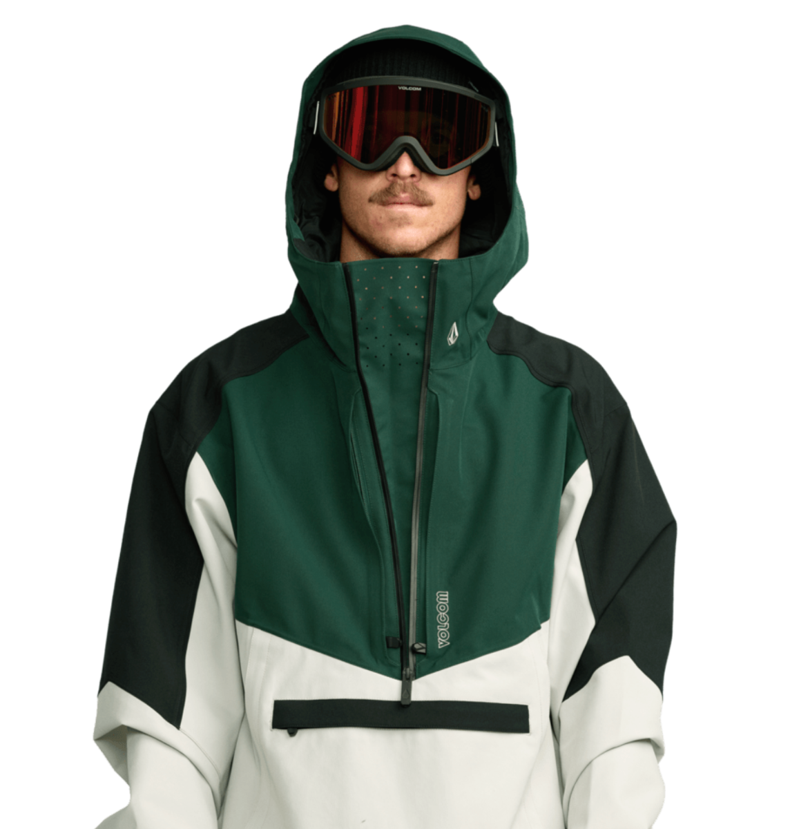 Volcom Brighton Pullover Snowboard/Ski Jacket (Stone) - Wetndry Boardsports - Hood