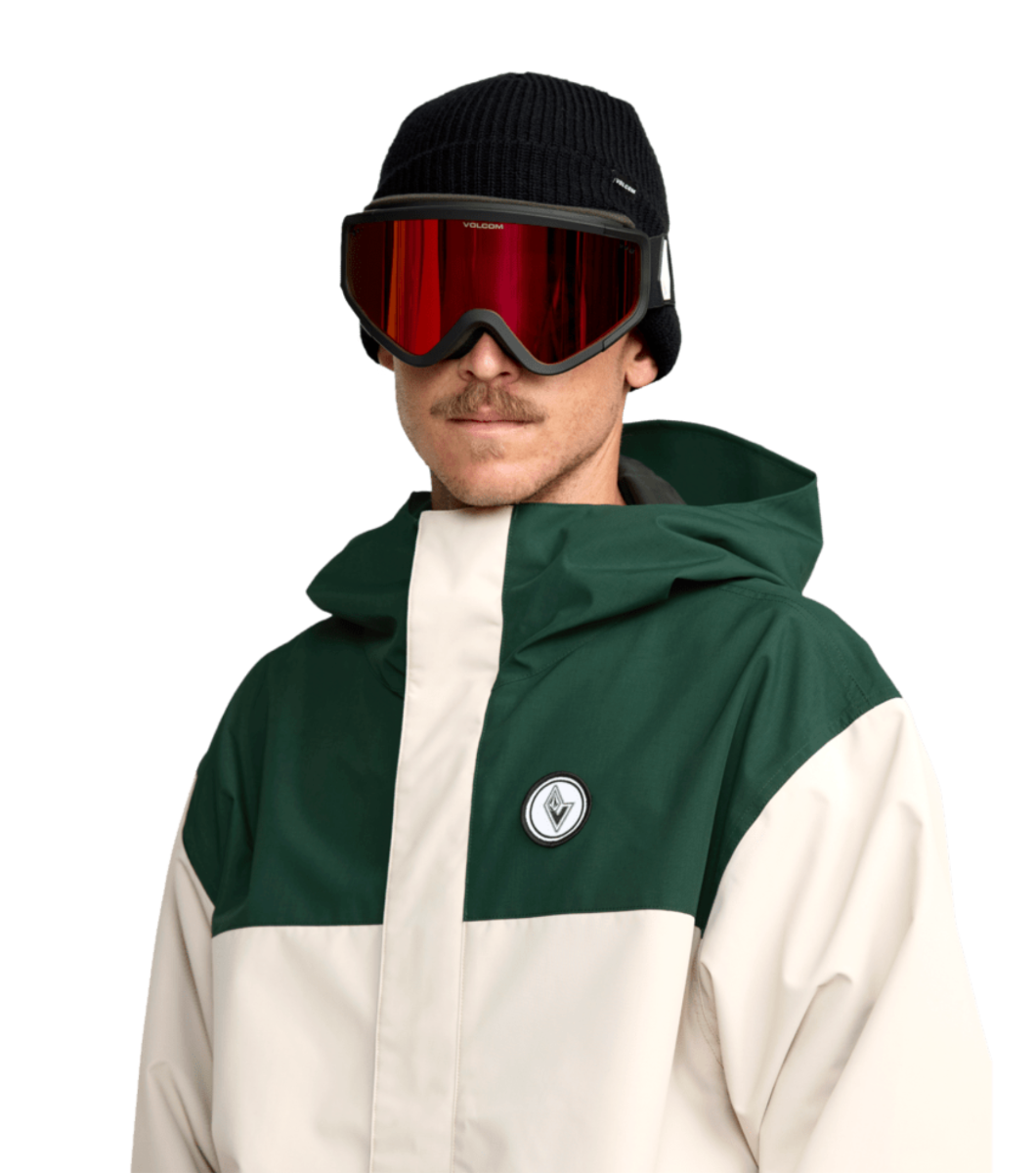 Volcom Buckthreeeighty Snowboard/Ski Jacket (Stone) - Wetndry Boardsports - Close Up