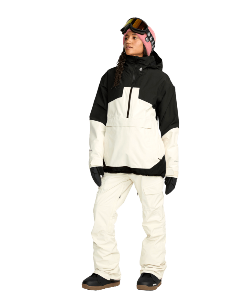 Volcom Womens Fern Gore Insulated Pullover Snowboard/Ski Jacket (Bone) - Wetndry Boardsports - Outfit
