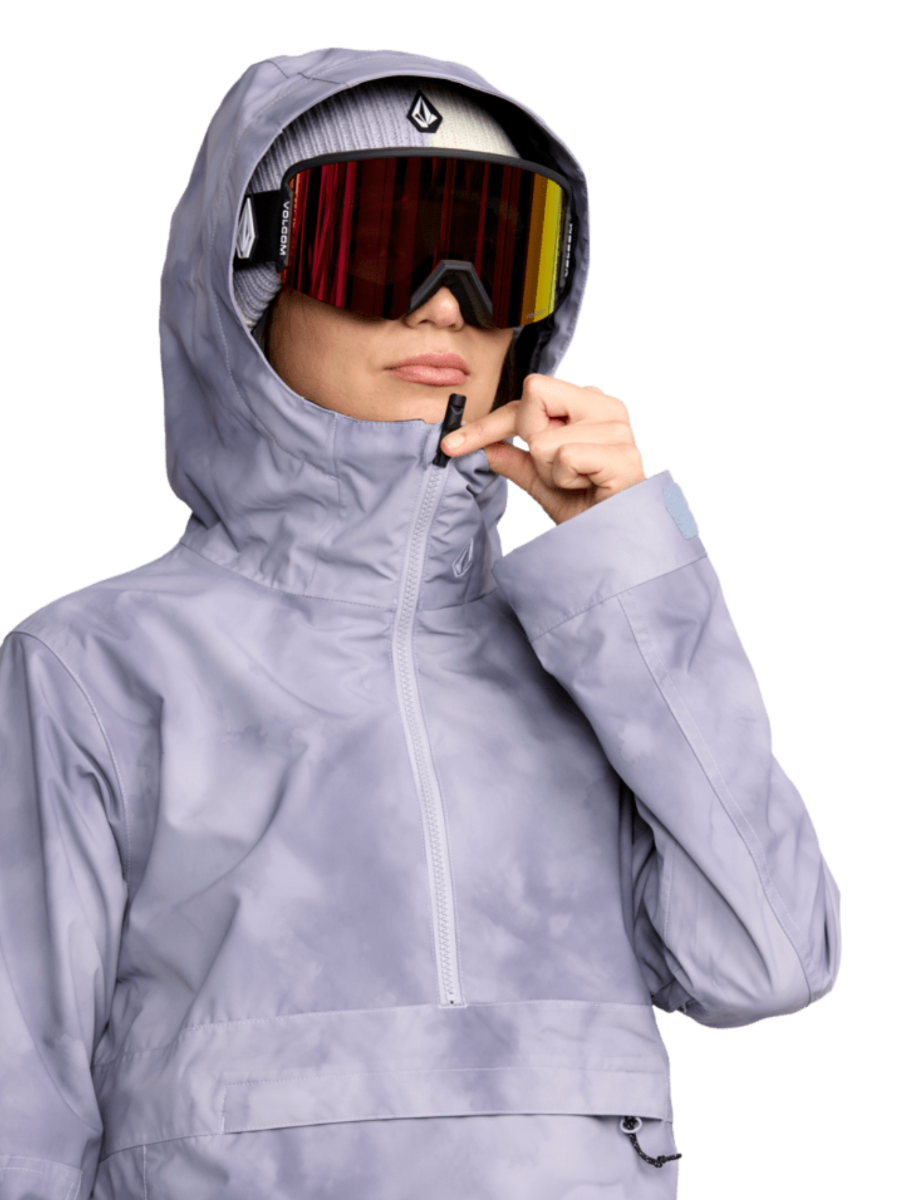 Volcom Womens Harlan Pullover Snowboard/Ski Jacket (Lavender Aura) - Wetndry Boardsports - Hood