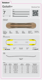 Bataleon Goliath+ Snowboard 2027 - Wetndry Boardsports - Specs