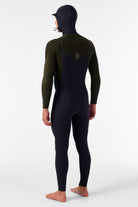 O'Neill Hyperfreak 5/4+ Chest Zip W/Hood Wetsuit (Black/Ranger) - Wet N Dry Boardsports 2