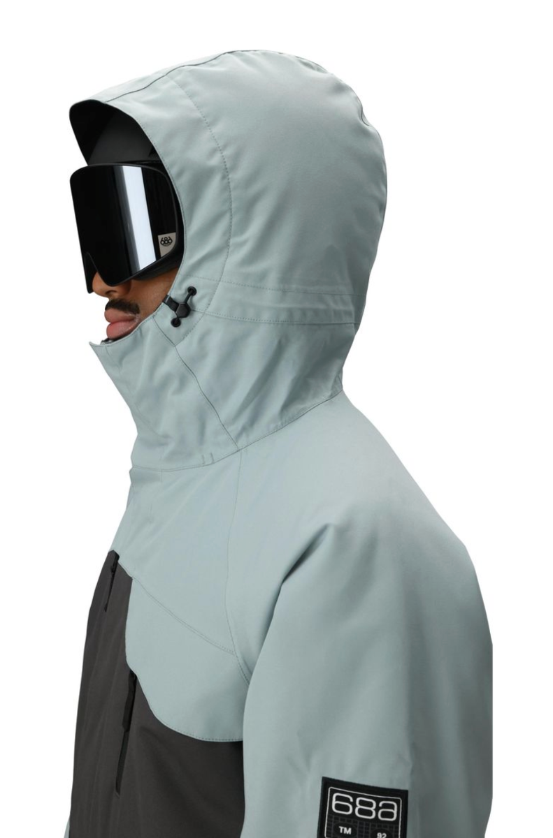686 Geo Insulated Snowboard/Ski Jacket (Dusty Marine Colorblock) - Wetndry Boardsports - Hood