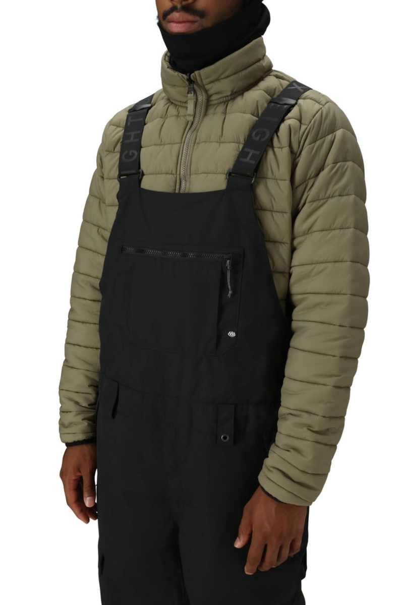 686 Hot Lap Insulated Snowboard/Ski Bib Pant (Black) - Wetndry Boardsports - Front Pocket