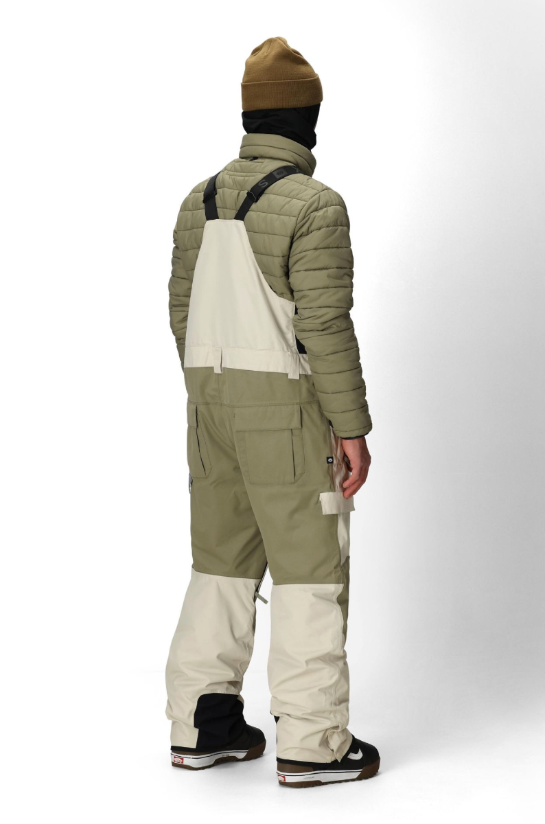 686 Hot Lap Insulated Snowboard/Ski Bib Pant (Limestone Colorblock) - Wetndry Boardsports - Back