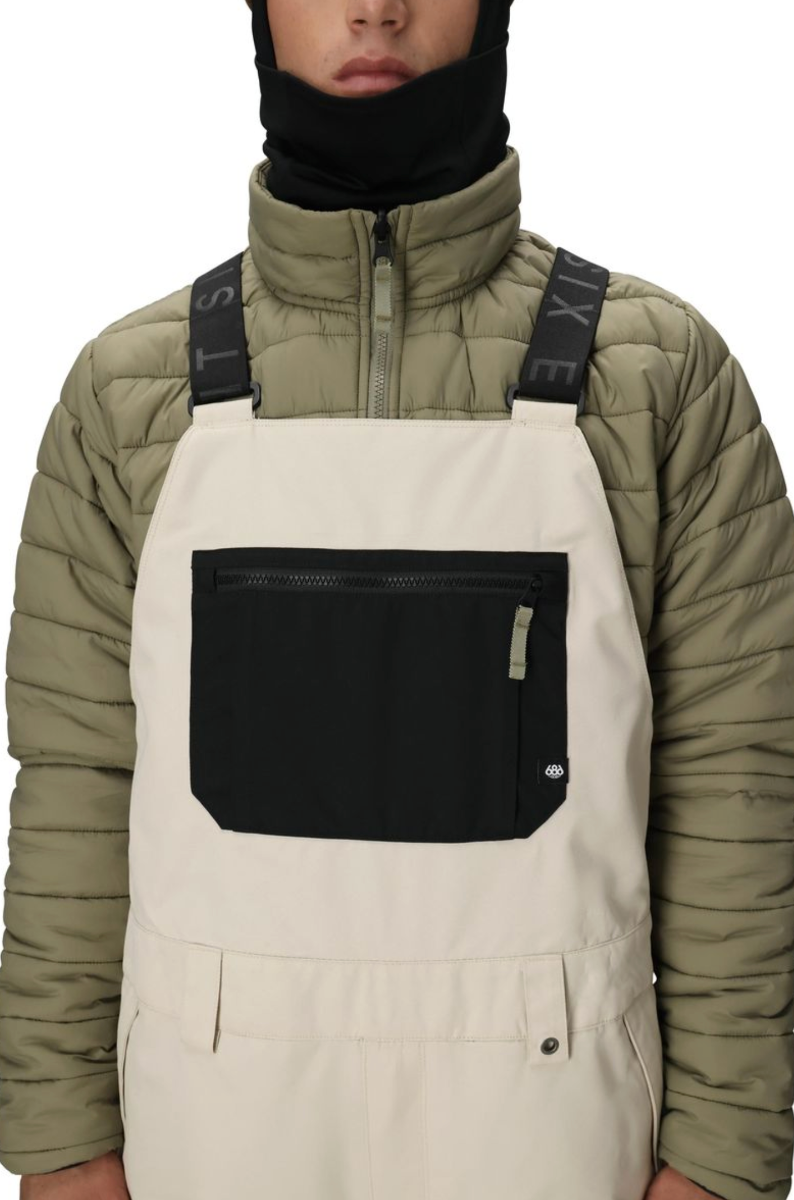 686 Hot Lap Insulated Snowboard/Ski Bib Pant (Limestone Colorblock) - Wetndry Boardsports - Pocket