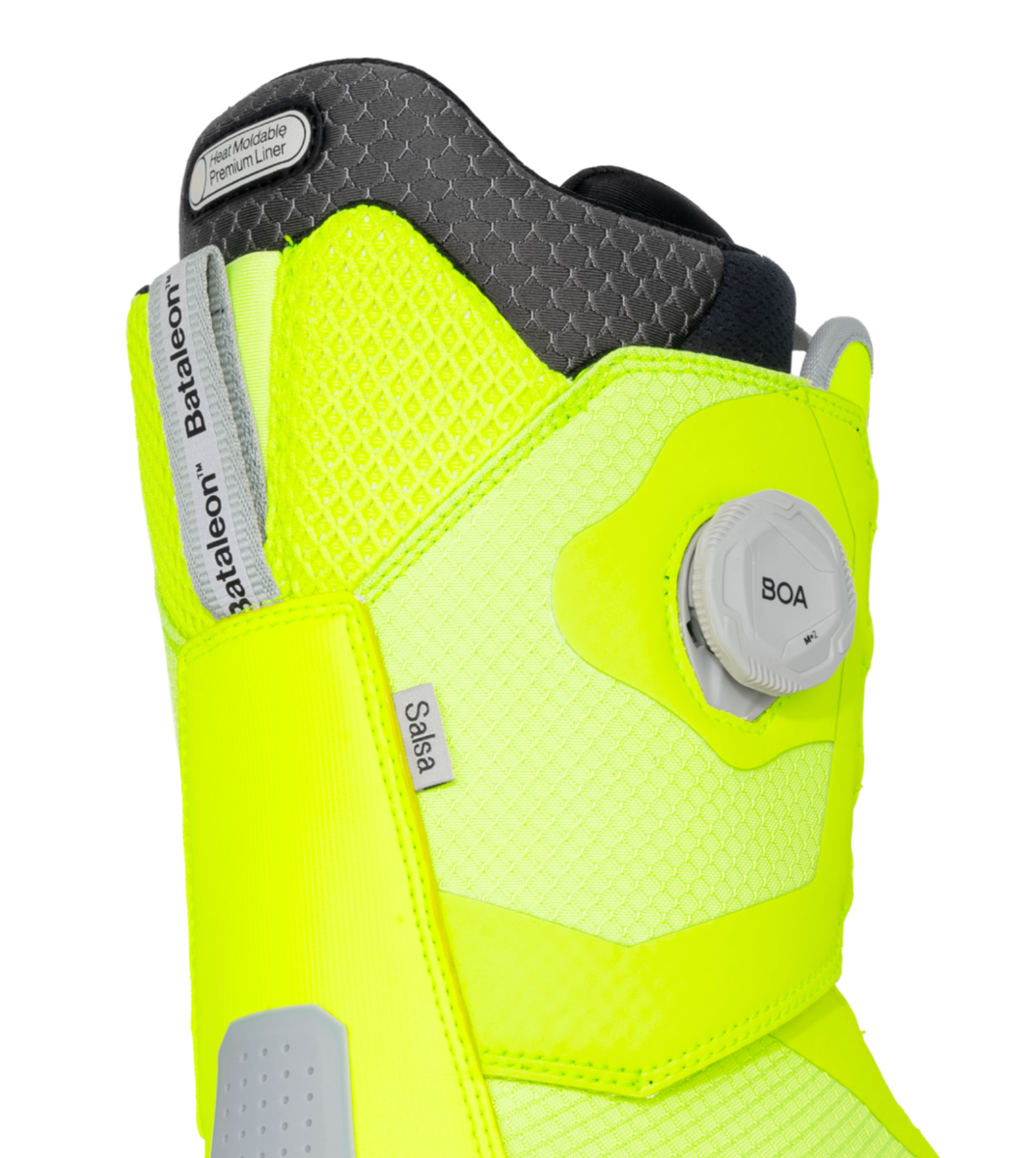 Bataleon Salsa Double Boa Snowboard boots 2026 (Neon Yellow) - Wetndry Boardsports - Close Up