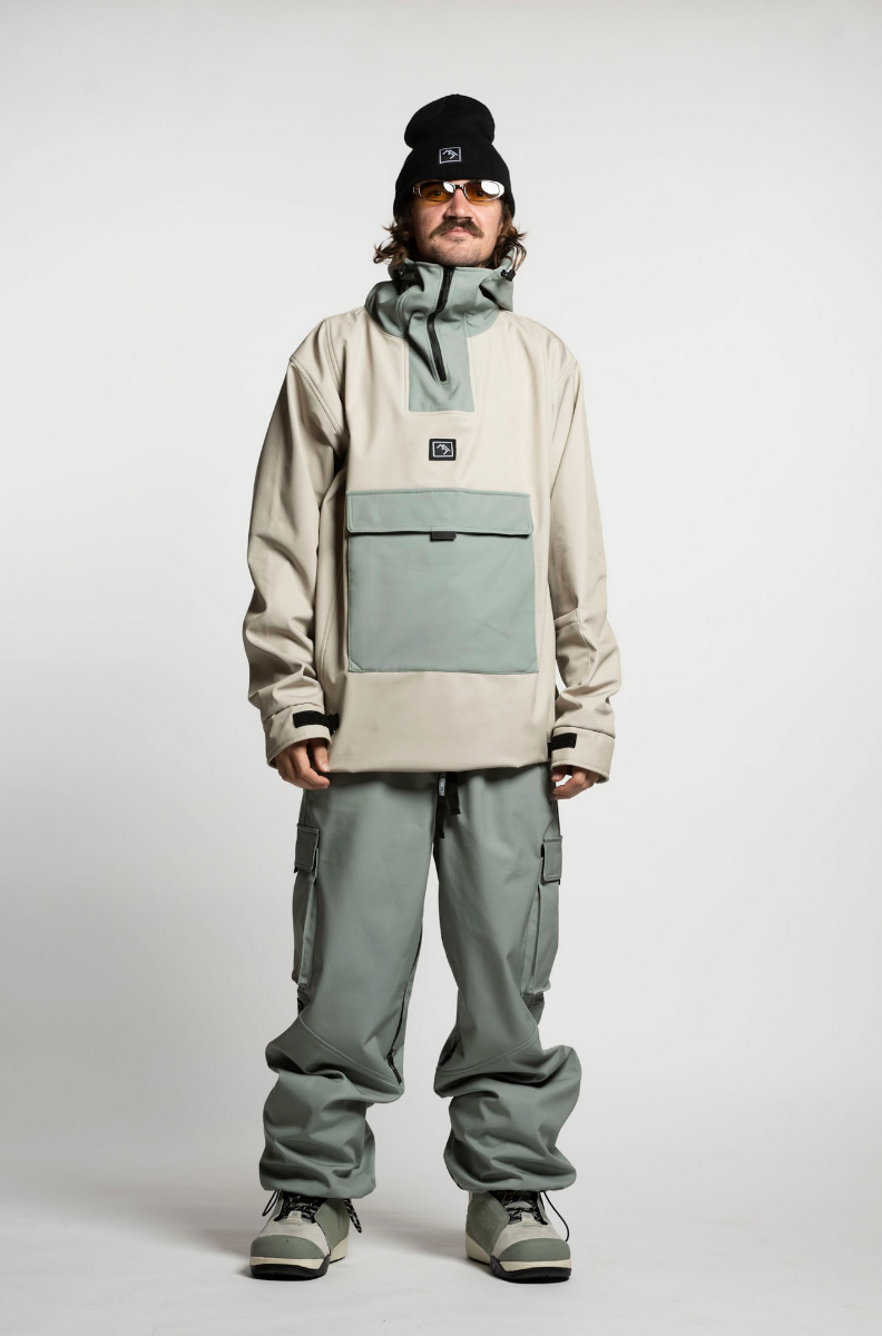 Brethren Access Anorak Pullover Snowboard/Ski Jacket (Olive/Ivy) - Wetndry Boardsports -Model 1