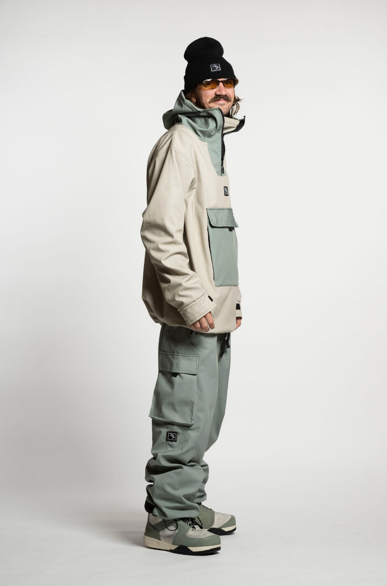 Brethren Access Anorak Pullover Snowboard/Ski Jacket (Olive/Ivy) - Wetndry Boardsports - Model 2