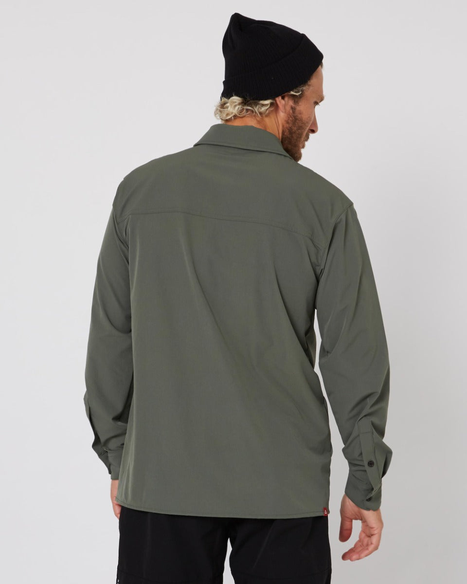 Follow Sun Shirt L/S (Olive) - Wet N Dry Boardsports 3