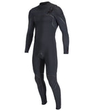 O'Neill Hyperfreak Fire 5/4+ Chest Zip Wetsuit (Black/Black) - Wetndry Boardsports - Front