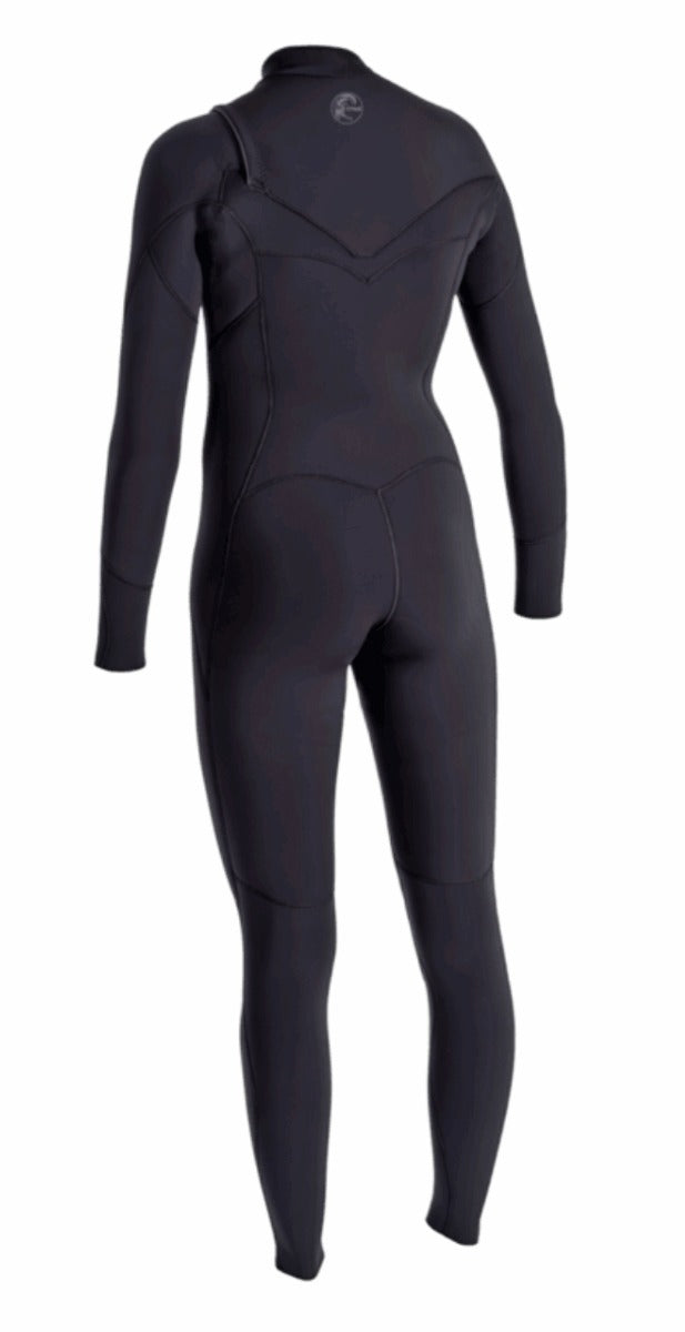 O'Neill Womens Original RG8 4/3mm Chest Zip Wetsuit (Black) - Wetndry Boardsports - Back