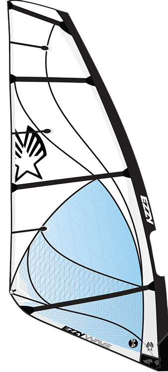 Ezzy Wave Windsurf Sail 2024, white - Wet N Dry Boardsports