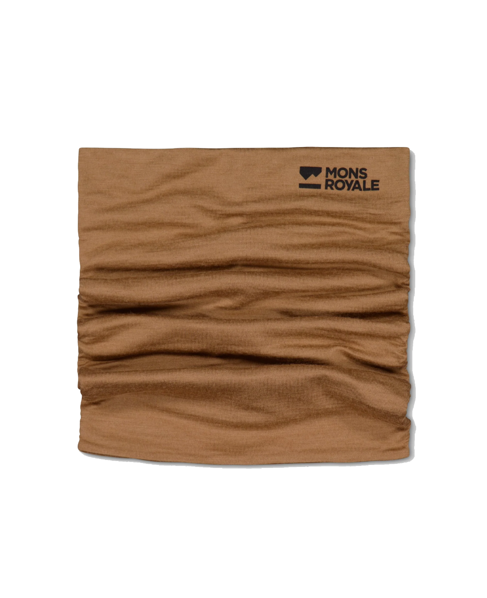 Mons Royale Double Up Merino Neckwarmer (Toffee) - Wet N Dry Boardsports 1