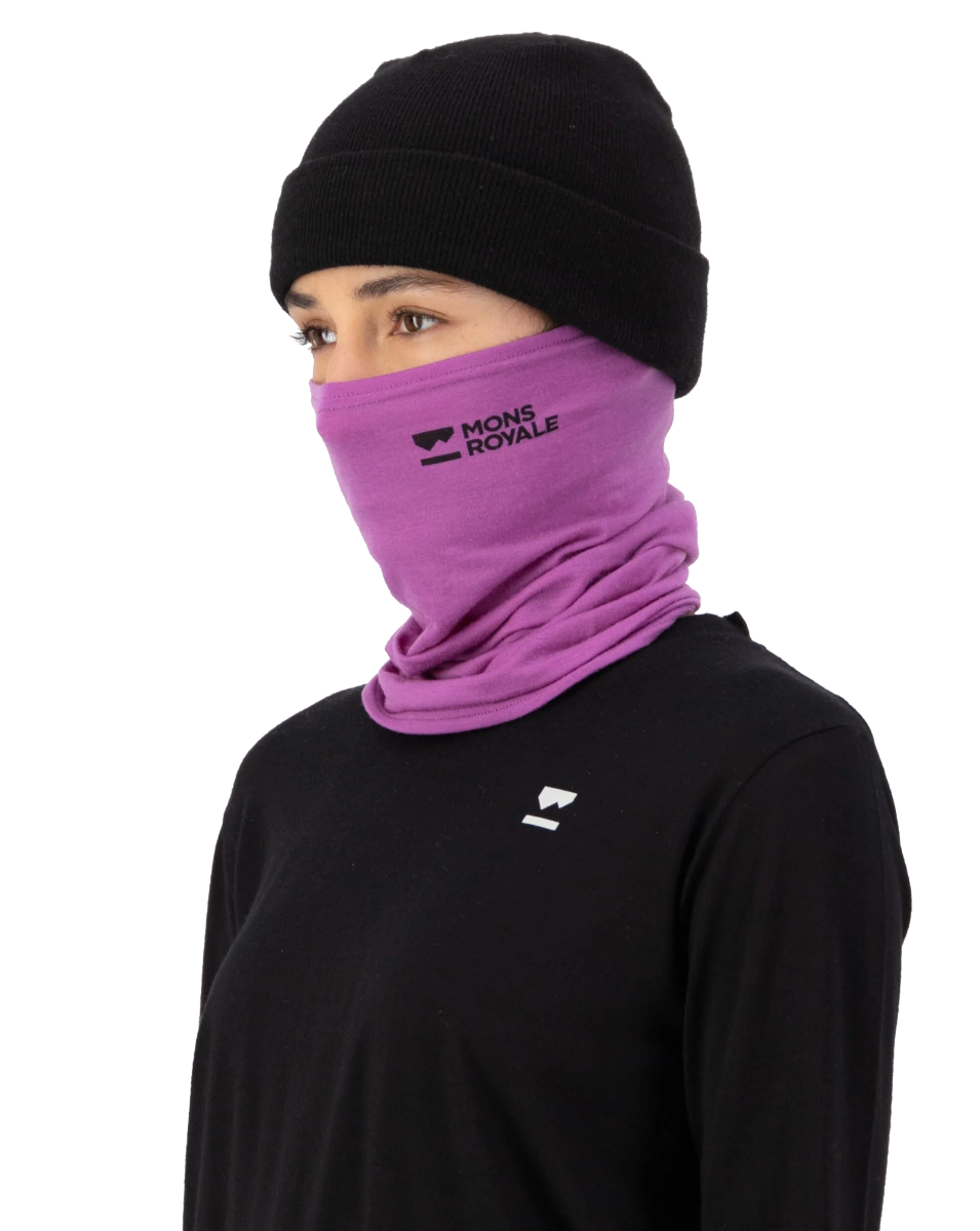 Mons Royale Daily Dose Merino Neckwarmer (Purple) - Wet N Dry Boardsports 1