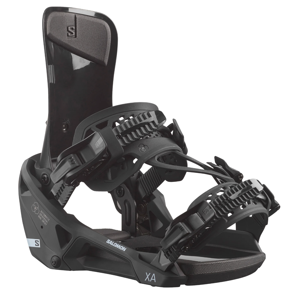 Salomon XA Supermatic Snowboard Binding 2026 (Black) - Wetndry Boardsports - Side View