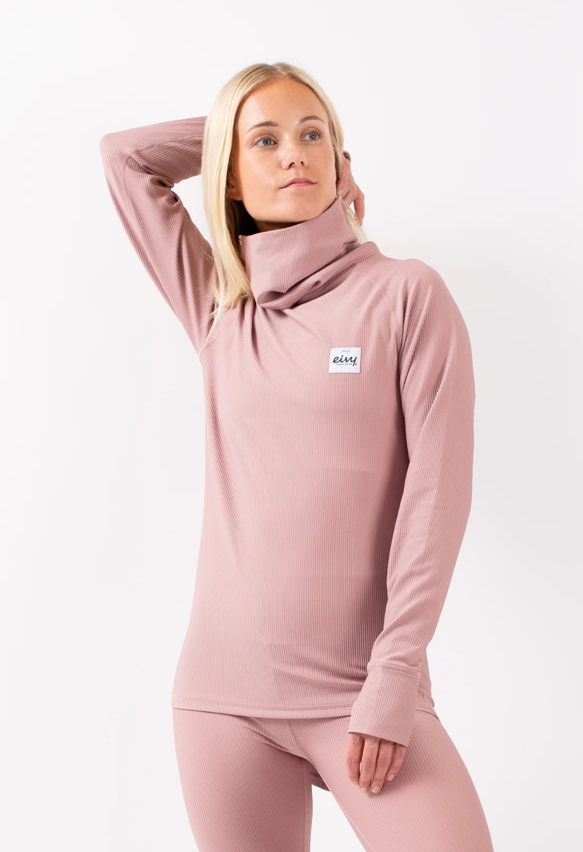 Eivy Icecold Gaiter Rib Base Layer Top (Faded Woodrose) - Wetndry Boardsports