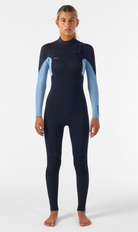 O'Neill Womens Hyperfreak 4/3mm Chest Zip Wetsuit (Black/Fade Denim) - Wetndry Boardsports