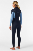 O'Neill Womens Hyperfreak 4/3mm Chest Zip Wetsuit (Black/Fade Denim) - Wetndry Boardsports - Back