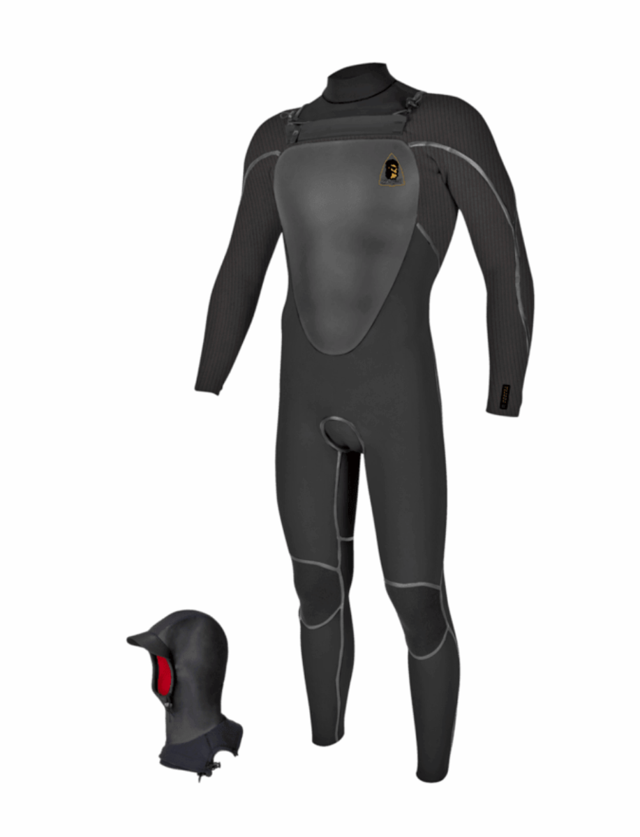 O'neill Mutant Legend 5/4mm W/Hood Wetsuit (Black/Tempered Steel) - Hood
