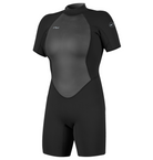 O'Neill Womens Reactor II 2mm Back Zip Shorty Wetsuit (Black) - Wetndry Boardsports