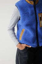 Kavu Womens Ozette Fleece Vest (Admiral Blue) - Wetndry Boardsports - close up