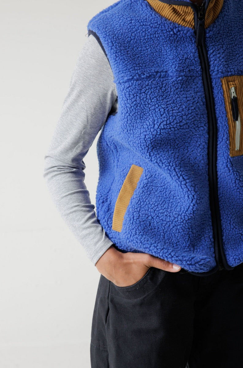 Kavu Womens Ozette Fleece Vest (Admiral Blue) - Wetndry Boardsports - close up