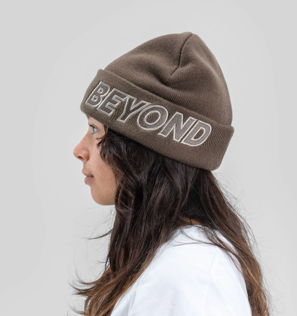 Beyond Medals Outline Beanie (Brown) - Wetndry Boardsports - Model2