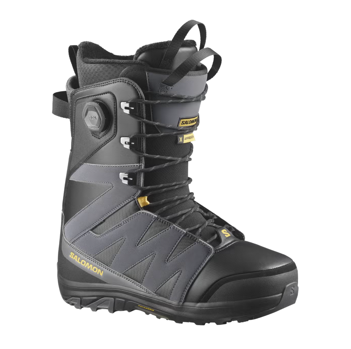 Salomon X Approach Lace SJ Boa Snowboard Boots (Black/Asphalt) - Wetndry Boardsports