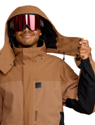 Volcom Kleveland Snowboard/Ski Jacket (Terra Brown) - Wetndry Boardsports - Hood