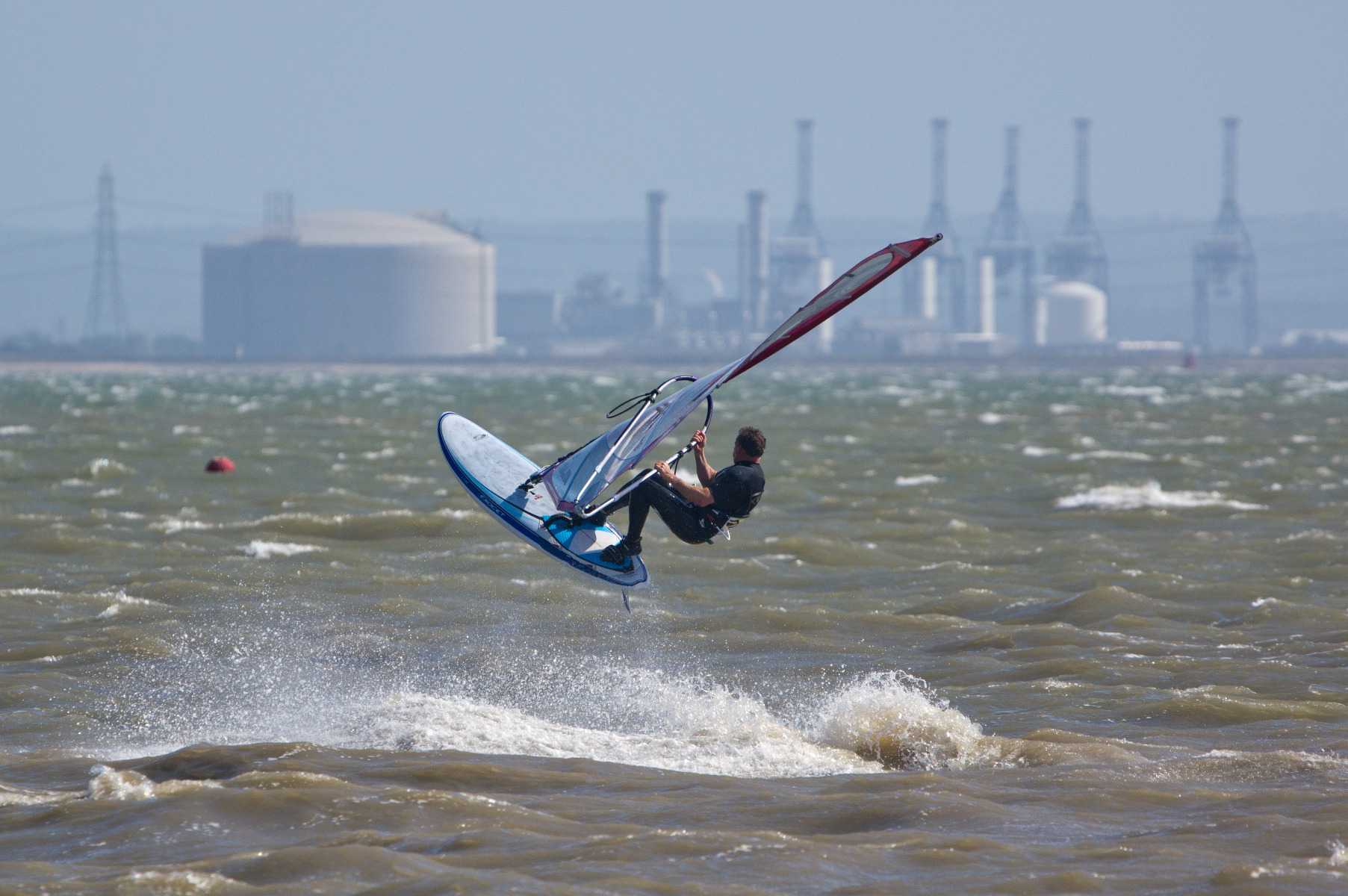 Jamie windsurfing Chalkwell high tide
