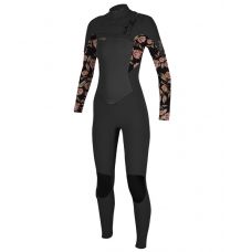 O'Neill Girls Epic 5/4mm Chest Zip Wetsuit (Black/Flo)