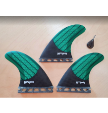 Tiki Nitrous Honeycombe/Carbon Single Tab Surfboard Fins (Green)