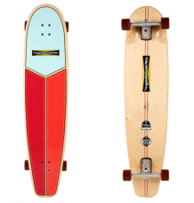 Hamboards Carving Huntington Hop 3'9" Longboard (Light Blue Orange Red) - Wet N Dry Boardsports