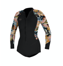O'Neill Women's Bahia 2/1mm Front Zip L/S Spring Wetsuit (Demi Floral)