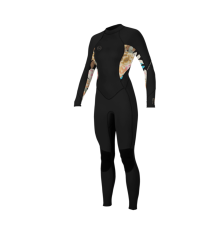 O'neill Womens Bahia 3/2mm Back Zip Wetsuit (Black/MikahFloral)