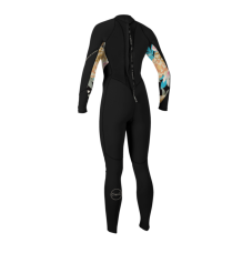 O'neill Womens Bahia 3/2mm Back Zip Wetsuit (Black/MikahFloral)