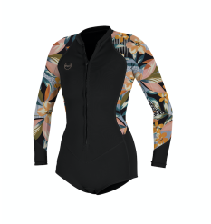O'Neill Women's Bahia 2/1mm Front Zip L/S Spring Wetsuit (Demi Floral)